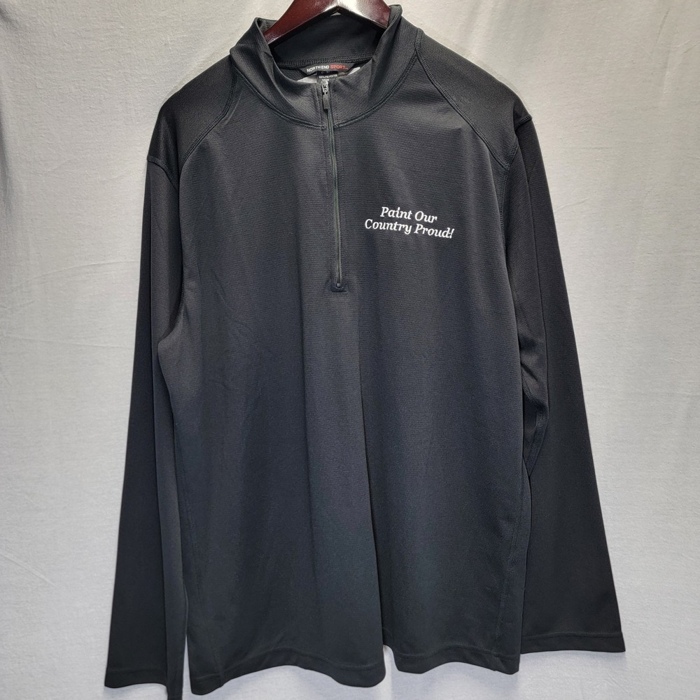 North End Sport‎ Half Zip Black Long Sleeve National Guard Paint Our Country...